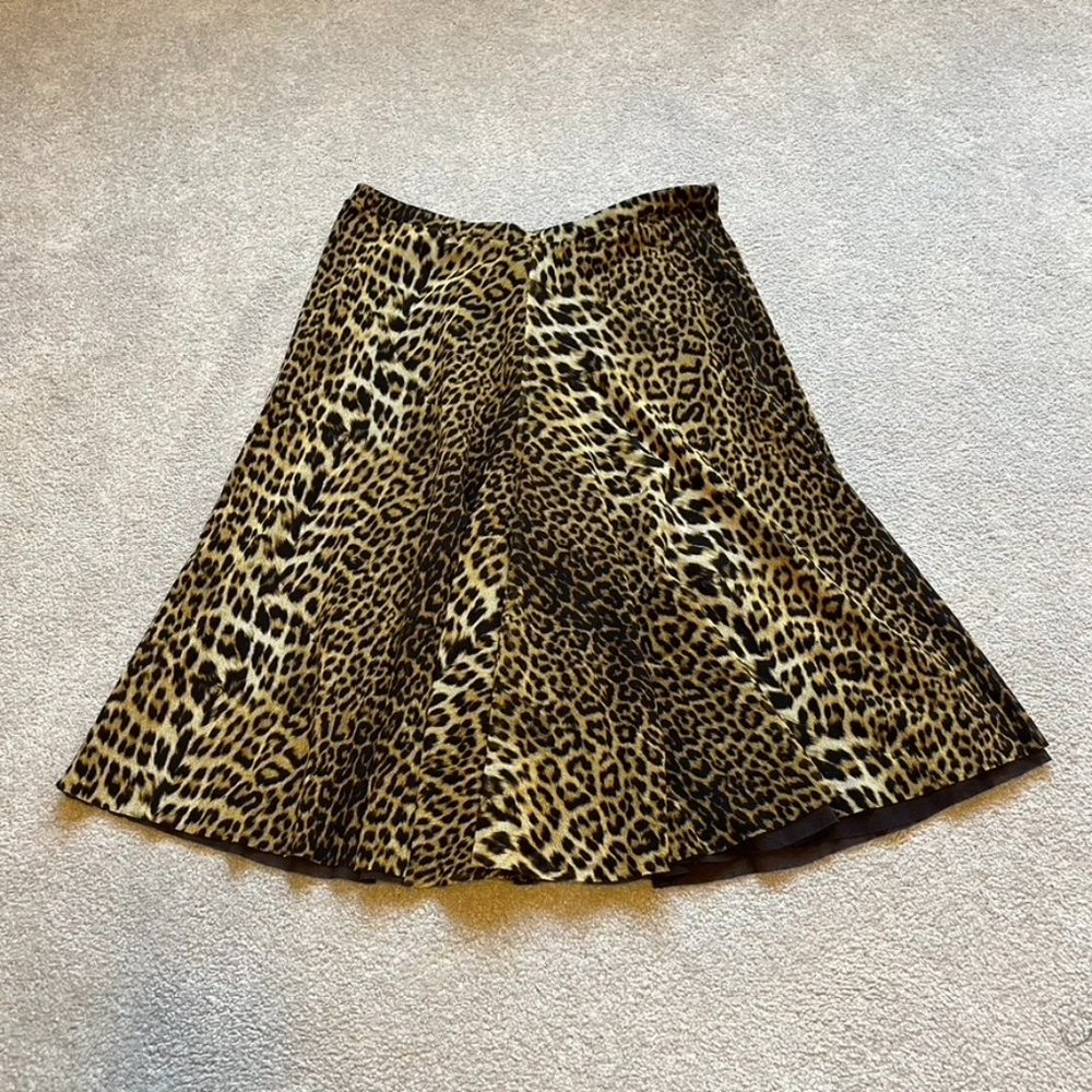 Jean Paul Gaultier Soleil Skirt Womens Large Leopard Vintage Sheer 90s Italy *